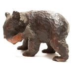 Kibori Kuma | Hand Carved Wood Bear | Japanese Hand Carved Bear with Salmon