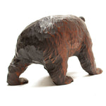 Kibori Kuma | Hand Carved Wood Bear | Japanese Hand Carved Bear with Salmon