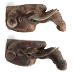 Pair of Edo Period Hand Carved Baku Carvings