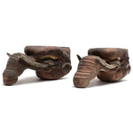 Pair of Edo Period Hand Carved Baku Carvings