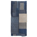 Indigo Shima Boro Two Panel Sheet | Japanese Patchwork Textile
