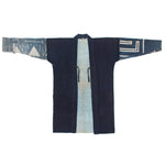 Indigo Japanese Boro Coat with Narrow Sleeves