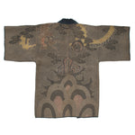 Dragon Shobo Hanten | Antique Japanese Reversible Sashiko Fireman's Coat