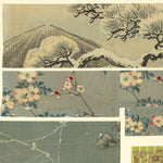 Yuzen Chirimen Silk Textile Fragments