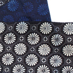 Single Panel of Japanese Indigo Cotton, Stencil Dyed, Katazome Futonji Fabric