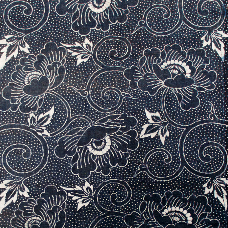 Japanese Stencil Dyed Indigo Katazome Textile Panel