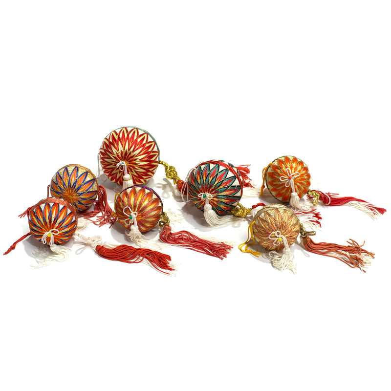 Temari Ball Set of 7 - Traditional Folk Art Toy