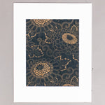 Indigo Cotton Katazome Fragment with Floral Motif