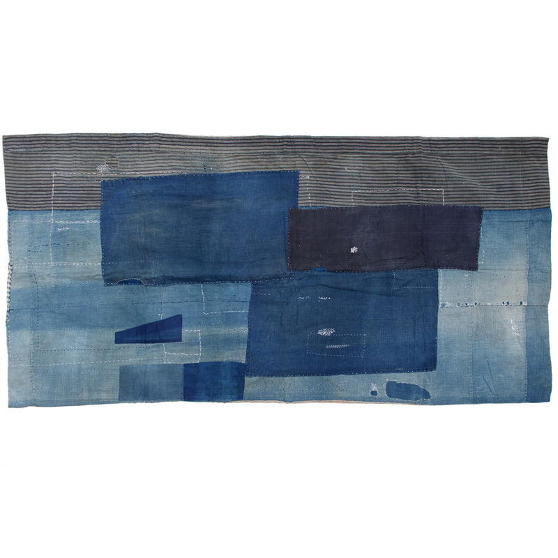 Vintage Boro Patchwork Cotton Blanket | Japanese Indigo