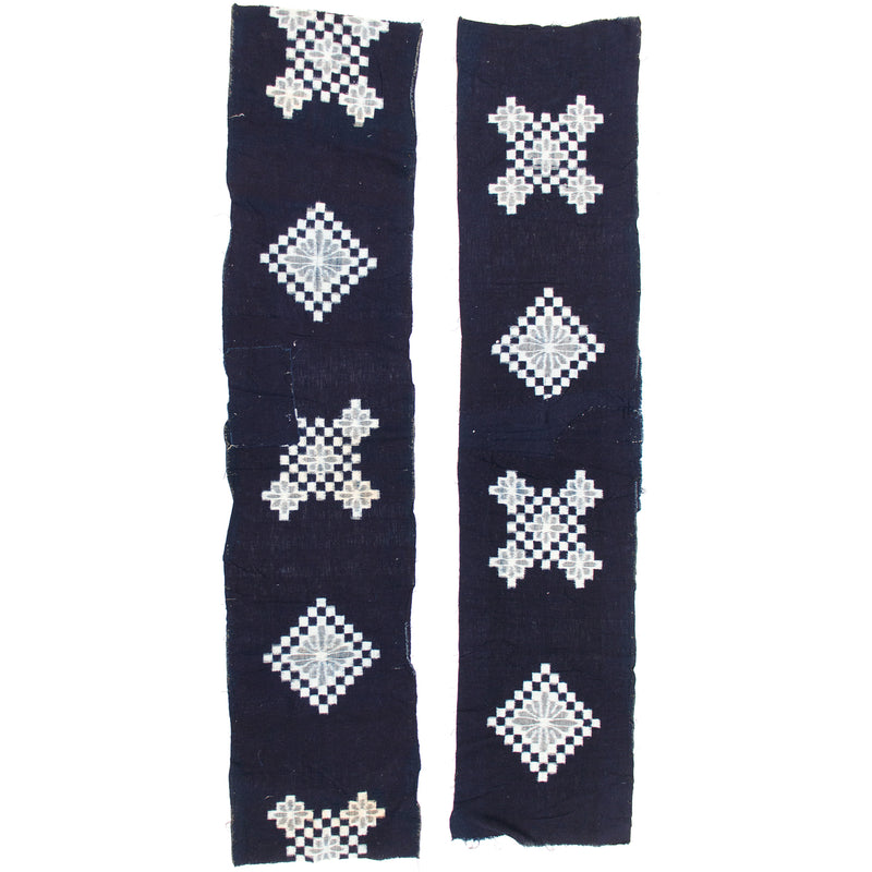 Snowflake Kasuri Textile Fragments | Japanese Indigo Cotton