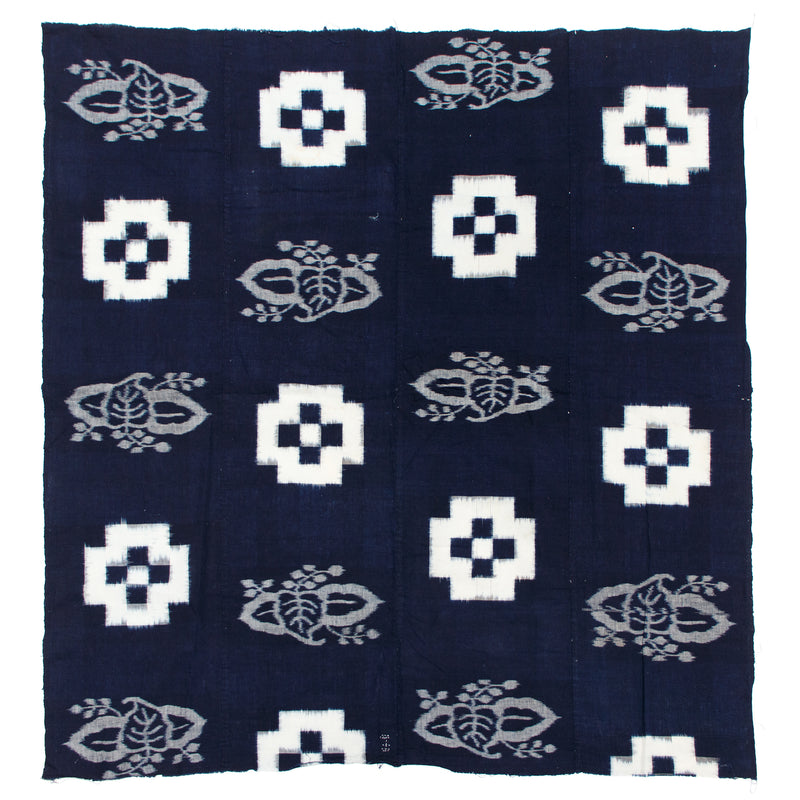 Kiri Leaf Kasuri Sheet | Japanese Indigo Cotton