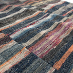 Sakiori Blanket with Indigo Back |  Japanese Ragweave Folk Textile Recycling