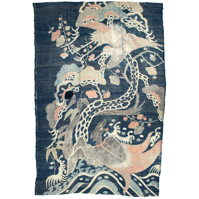 Tsutsugaki Crane and Tortoise Futon Cover