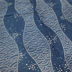 Katazome Futonji -  Japanese Stencil Resisted Indigo Dyed Cotton