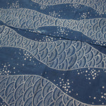 Katazome Futonji -  Japanese Stencil Resisted Indigo Dyed Cotton