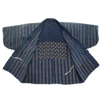 Japanese Boro Indigo Short Shima Coat