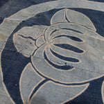 Japanese Tsutsugaki Indigo Futonji with Mon Family Crest Motif