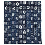 E-Gasuri Koi & Crane Sheet | Japanese Indigo