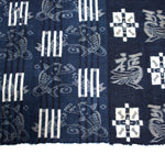 E-Gasuri Koi & Crane Sheet | Japanese Indigo