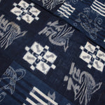 E-Gasuri Koi & Crane Sheet | Japanese Indigo