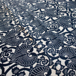 Japanese Indigo Cotton Katazome Sheet Aoi Motif