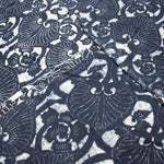 Japanese Indigo Cotton Katazome Sheet Aoi Motif