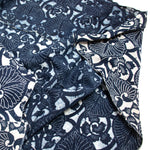 Japanese Indigo Cotton Katazome Sheet Aoi Motif