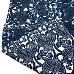 Japanese Indigo Cotton Katazome Sheet Aoi Motif