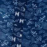 Vintage Japanese Indigo Kasuri Cotton Yogi Shell