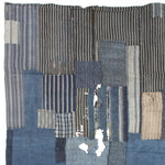 Indigo Shima Boro Sheet | Japanese Patchwork Textile