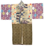 Yosegire Green Chirimen Patchwork Kimono