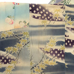 Yosegire Green Chirimen Patchwork Kimono