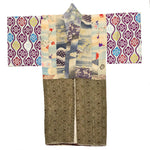 Yosegire Green Chirimen Patchwork Kimono