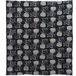 Japanese Indigo Cotton Double Sided Katazome Sheet with Kiku and Kiri