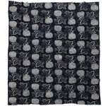 Japanese Indigo Cotton Double Sided Katazome Sheet with Kiku and Kiri