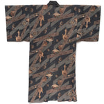 Mens Vintage Silk Nagajuban with Images of the Globe
