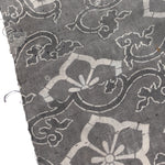 Japanese Grey Katazome Textile Panel with Patches