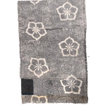 Japanese Grey Katazome Textile Panel with Patches