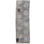 Japanese Grey Katazome Textile Panel with Patches