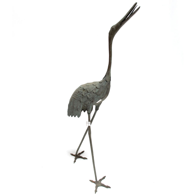 Antique Bronze Garden Crane