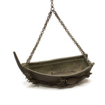 Japanese Antique Bronze Hanging Boat Vase