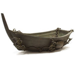 Japanese Antique Bronze Hanging Boat Vase