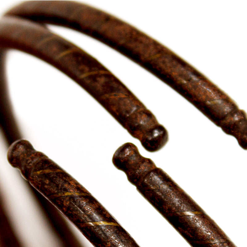 Vintage Bronze  Inlaid Kama Handles| Japanese Tea Kettle Ring Handles