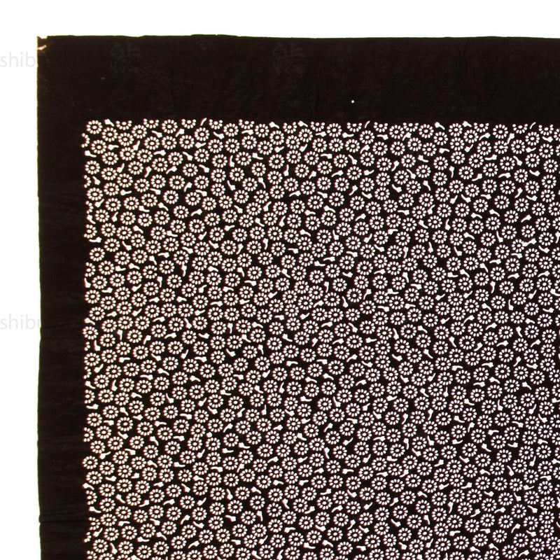 Hand Cut Edo Komon Floral Katagami | Japanese Lacquered Paper Stencil