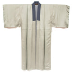 Mens Vintage Silk Nagajuban with Travel Scenes of Japan