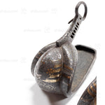 Japanese Antiques Abumi Pair of Stirrups with a Crab Motif