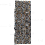 Japanese Indigo Katazome Panel Textile Arabesque Pattern with Flowers
