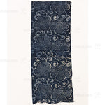 Japanese Indigo Katazome Panel Textile Kiri Leaf Arabesque Pattern