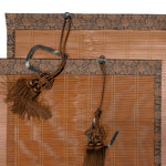 Sudare with Brocade Border| Split Bamboo Blind | Set of 2 long, 2 short