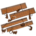 Sudare with Brocade Border| Split Bamboo Blind | Set of 2 long, 2 short